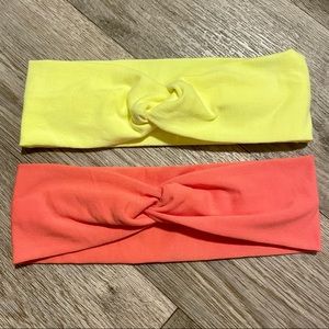 Twist Headbands Neon Yellow & Pink Handmade NEW